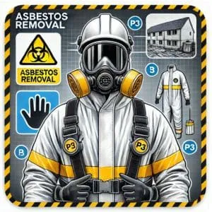 foto di un uomo con DPI amianto